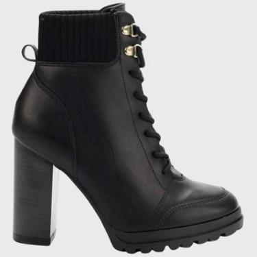 Imagem de Bota Coturno Feminino Cano Curto Conforto Salto Bloco Tratorado Vizzano 3089.102.24753-Feminino