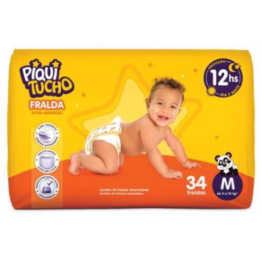 Imagem de Fralda Descartável Infantil Piquitucho Mega Todos os tamanhos (M) (G) 