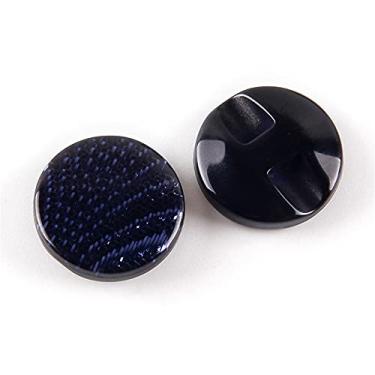 Imagem de vingol 10 Botões Redondos De Resina Listrados Para Acessórios Costura Sobretudos (Azul Royal, 21 Mm)