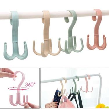 Imagem de Cabide Giratório 360 4 Ganchos Bolsas Boné Cinto Gravatas - Bw Boutiqu