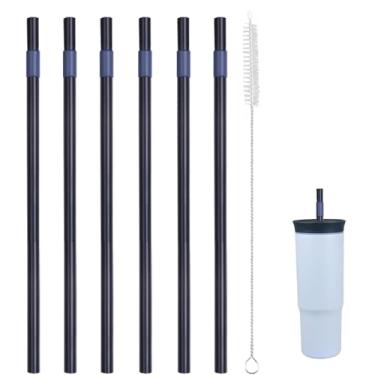 Imagem de Canudos de substituição para copo Owala 1,134 g - inclui 6 canudos e 1 pacote de escova de limpeza (azul escuro)