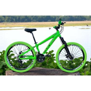 Imagem de Bicicleta 26 Gta Rebel Freeride Downhill 21v Aros Vmaxx Freio Disco Pneu Flame (Verde)