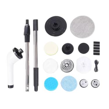 Imagem de Ymiko Escova de Limpeza Sem Fio Lavador Ipx7 Pincel de Banho Limpador 9 Cabeças Substituíveis Cabo Telescópico para Limpeza No Chão do Chuveiro