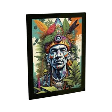 Imagem de Quadro Decorativo Indígena Inca Maia Ilustração Natureza
