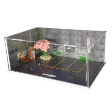 Imagem de JunZheHub Miniatura de Garagem para Estacionamento em Escala 1/64, Modelo de Automóvel Fundido para Bonecos de ação, com Capa de Poeira, Tamanho real