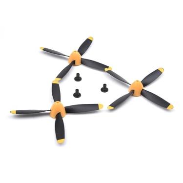 Imagem de YoungRC RC Spare Propellers with Propeller Savers and Adapters RC Airplane 4-Blade Propellers for RC P51 Mustang Airplane RC P40 Warhawk Remote Control Airplane(3PCS)