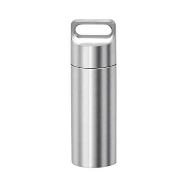 Imagem de Mini Recipiente De Comprimidos De Aço Inoxidável Selado À Prova D'água