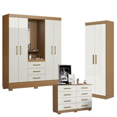 Imagem de Guarda Roupa Solteiro Paris 2045150 com Armário Multiuso 2 Portas 2000