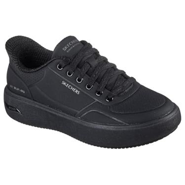 Imagem de Skechers Tênis feminino Arch Fit Horizon Court-Solid Choice Hands Free Slip-ins, Preto/preto, 40