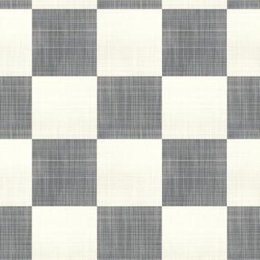 Imagem de PODUFF Papel de parede xadrez Buffalo – Papel de parede xadrez moderno minimalista preto e branco, vinil autoadesivo para decoração de casa, 45 x 299 cm