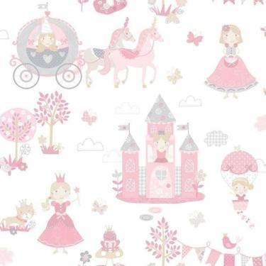 Imagem de Papel De Parede Conto De Fadas - G78371 Rosa E Cinza Tiny Tots 2 - G78371