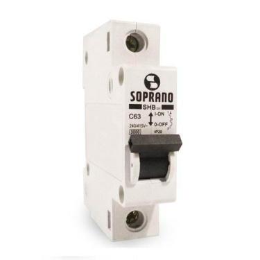 Imagem de Disjuntor Branco 1 X 50A - Soprano para Fios e Cabos de 1,5mm² até 35,