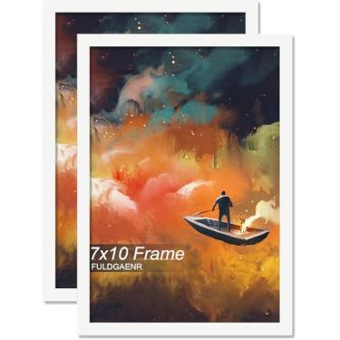 Imagem de FULDGAENR Conjunto de 2 porta-retratos 18 x 25,4 cm, molduras brancas para certificado de pôster, moldura de parede/mesa de alta transparência com visor vertical horizontal (pacote com 2 | branco |