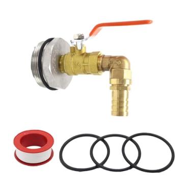 Imagem de WeiLaiKeQi Adaptador de de tambor para tambores de 55 galões, válvula de latão anti-vazamento para tambor de água, gasolina e óleo, bico de barril, Saída em ângulo Reto