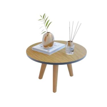 Imagem de Mesinha De Centro E Lateral Apoio Para Sala Tripe Redonda Retro(Freijó)