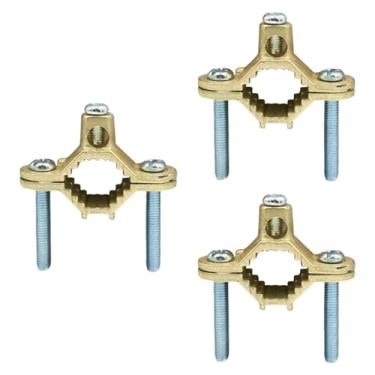 Imagem de IEUDNS Grampo de aterramento de 1/2" a 1" Acessórios para grampo de fio profissional Haste de aterramento para cerca de fazenda Conector de fácil, 3 Pecas