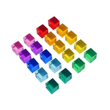 Imagem de YIJU 20 peças de blocos de construção de acrílico transparentes arco-íris, jogo de empilhamento, conjunto universal de blocos de construção para crianças