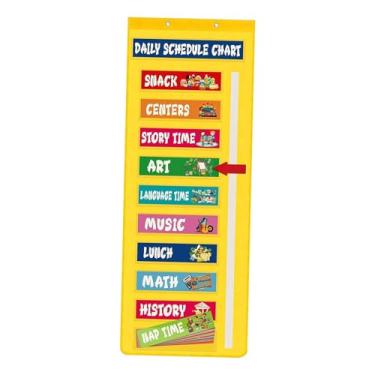 Imagem de ＫＬＫＣＭＳ Calendário de bolso para agenda diária, ferramenta de planejamento diário do professor, 10 cartões em branco, calendário de sala de aula para