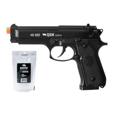 Imagem de Pistola De Airsoft Spring Hs-b92 6mm + 1000 Bbs Preto 6 Mm