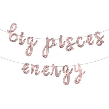 Imagem de Faixa multicolorida de balões de energia de Peixes, decorações de festa de aniversário, aniversário de peixes, letras de 40,6 cm, aniversário de 21 anos, aniversário de 30 anos (L BIG PISCES ENERGY