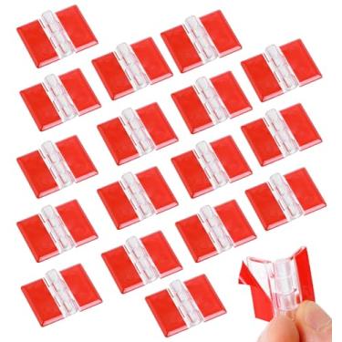 Imagem de 18 dobradiças de plástico 35 x 25 mm, mini dobradiça de acrílico transparente, pequenas dobradiças autoadesivas para vidro, artesanato, tampa de aquário, armário, móveis, suporte de exibição