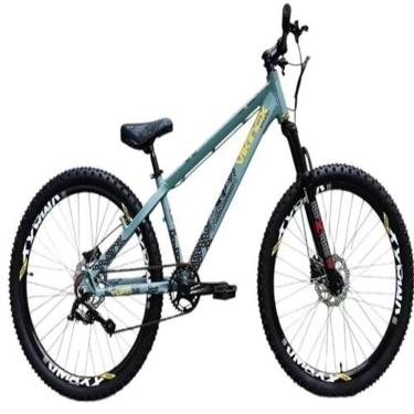 Imagem de Vikingx Tuff 30 Cinza amarelo Whelling single freio hidraulico vmaxx liso com suspenão mecanica