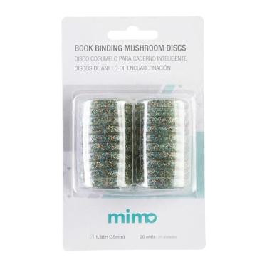 Imagem de Mimo Disco Cogumelo para Caderno Inteligente Glitter Colorido - Grande - 35mm - 20 Unids - Ideal Para Personalizar Planners, Agendas, Cadernos de Anotações e Muito Mais - Até 180 Papéis de 75g/m²