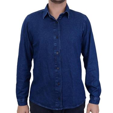 Imagem de Camisa Jeans Masculina Recuzza Azul Escuro - 10652-Masculino