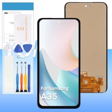 Imagem de Substituição de tela para Samsung Galaxy A35 SM-A356U A356U1 A356B A356E 16.8 cm LCD Display Touch Screen Digitalizador Conjunto Completo (Incell, Não Impressão Digital)