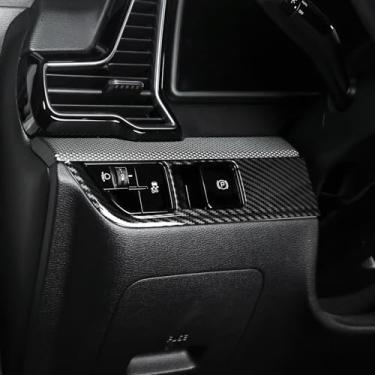 Imagem de YOUTOOCAR Tampa da peça de ajuste da lâmpada dianteira do automóvel padrão de fibra de carbono compatível com acessórios Kia Sportage