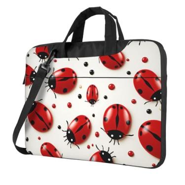 Imagem de Capa protetora para notebook vermelha joaninha à prova de choque bolsa portátil para laptop à prova d'água para homens e mulheres, Preto, 14 inch