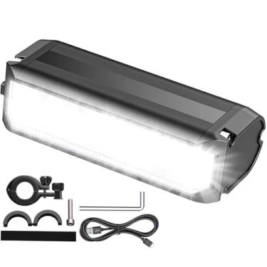 Imagem de Conjunto de luzes de bicicleta para andar à noite, luz de bicicleta de LED brilhante, farol alto e baixo, conjunto de faróis de bicicleta recarregável por USB, farol de bicicleta à prova d'água e