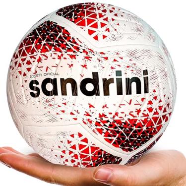 Imagem de Bola De Futebol Society Dash SR 410 Oficial Sandrini Pro Grama Sintética (Branco e Vermelho)