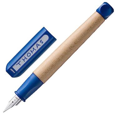 Imagem de Lamy Caneta-tinteiro azul abc, caneta-tinteiro para crianças com alça ergonômica e ponta de aço polido na largura da linha F, caixa robusta de bordo, inclui cartucho de tinta T 10 azul, destro