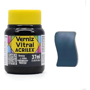 Imagem de Verniz Vitral Para Artesanato Acrilex 37ml Escolha A Cor Perfeito para Copos Garrafas Vaso Outras Perfeito para Copos Garrafas Vasos e Outras Ele Transforma Suas Peças Em Verdadeiras Obras De Arte, Simulando (Cinza Lunar 574)