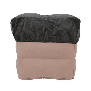 Imagem de Grcfumo Travesseiro de descanso inflável, almofada por portão portátil leve, almofada de apoio para os pés, banquinho de pé de altura de três camadas para crianças viagens de avião (Cinza escuro)