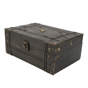 Imagem de Generic Caixa de Lembranças, Barragem Fina e Marrom Uma Caixa de Armazenamento Retro Robusta de Madeira para Joalheria Artesanato para Presentes de Lembranças (Sem bloqueio)