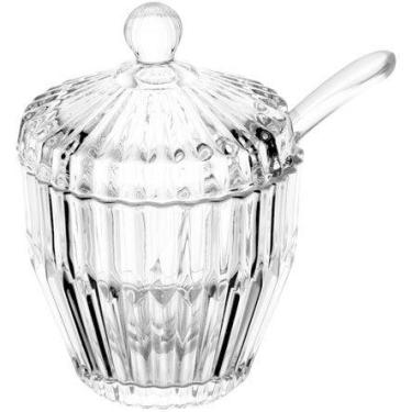Imagem de Açucareiro de Cristal ROJEMAC Imperatriz com Colher 15x07 cm