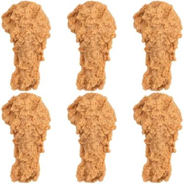 Imagem de SUNNYCLUE 6 peças de pernas de frango artificiais, modelo de perna de frango, imitação de plástico, imitação falsa, simulação realista, adereços de fritos, decoração para decoração de Halloween, Natal