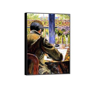 Imagem de Pintura famosa de arte de parede em tela para decoração de casa - Estudo visto por trás - pôster e impressões em moldura preta para sala de estar 70 x 100 cm 27 x 39 pol