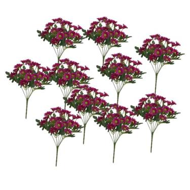 Imagem de Bothyi 10 Pacotes de Decoração de Flores de Seda Reutilizáveis Ornamento de Flores Falsas para Área Externa para, Janela, Vaso de Mesa e, Rosa Vermelha