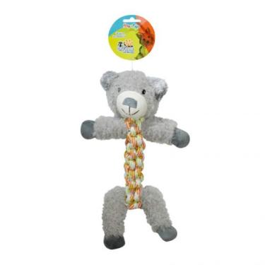 Imagem de Brinquedo Pelúcia Para Cães Urso com Corda Savana Pet