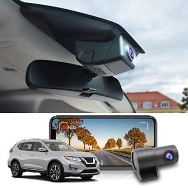 Imagem de Fitcamx Câmera veicular frontal 2K + traseira 1080P adequada para Nissan Rogue 2017 2018 2019 2020 S SL SV Hybrid Sport Utility 4D (20.6 cm), visual OEM, Wi-Fi de vídeo Dual HD, sensor G de gravação