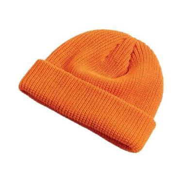 Imagem de Gorro De Malha Quente Unissex Para Inverno, Cor Sólida, Meninos, Menin