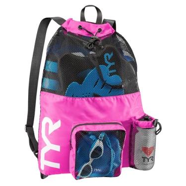 Imagem de TYR, Mochila Big Mesh Mummy para natação, academia e treino, Rosa, Único