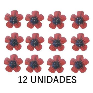 Imagem de KIT 12 Lixas De Unhas Em E.V.A. Flor - KOPECK, Vermelho