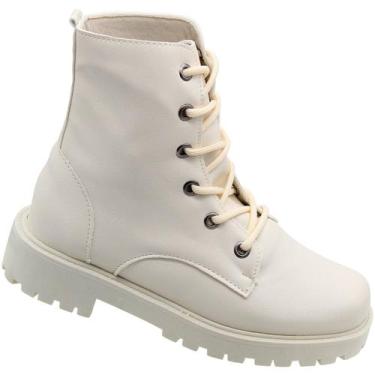 Imagem de Bota Coturno Marina Carvalho Cosmopolita Tratorada Feminina, Branco, 3