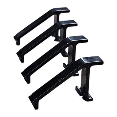 Imagem de Kit com 4 clip preto suporte presilha grade expositor imbera