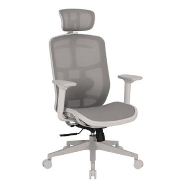 Imagem de Cadeira Escritótio Ergonomica DT3 Diana em Mesh Vidartex, apoio de cabeça 3D, Braço 3D, apoio lombar 2D - Ajuste manual de altura e profundidade, suporta até 120 e altura máx.1,85m(Grey Frame)
