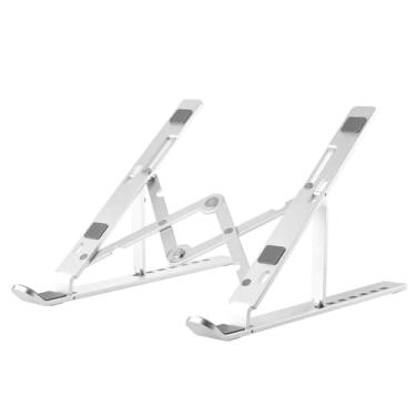 Imagem de Suporte dobrável de alumínio para notebook e macbook portátil ergonômico com ajuste até 16 polegadas